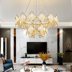 Aurora Chandelier Crystal Leaf Double-Tier - Lamp Outdoor