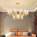 Aurora Chandelier Crystal Leaf Double-Tier - Lamp Outdoor