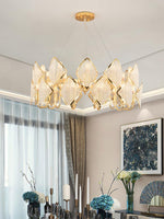 Aurora Chandelier Crystal Leaf Double-Tier - Lamp Outdoor