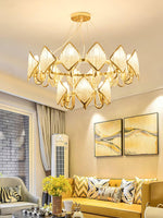 Aurora Chandelier Crystal Leaf Double-Tier - Lamp Outdoor