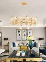 Aurora Chandelier Crystal Leaf Double-Tier - Lamp Outdoor