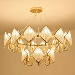 Aurora Chandelier Crystal Leaf Double-Tier - Lamp Outdoor