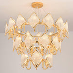 Aurora Chandelier Crystal Leaf Double-Tier - Lamp Outdoor