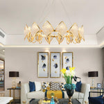 Aurora Chandelier Crystal Leaf Double-Tier - Lamp Outdoor