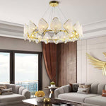 Aurora Chandelier Crystal Leaf Double-Tier - Lamp Outdoor