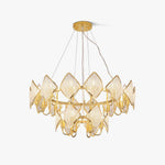 Aurora Chandelier Crystal Leaf Double-Tier - Lamp Outdoor