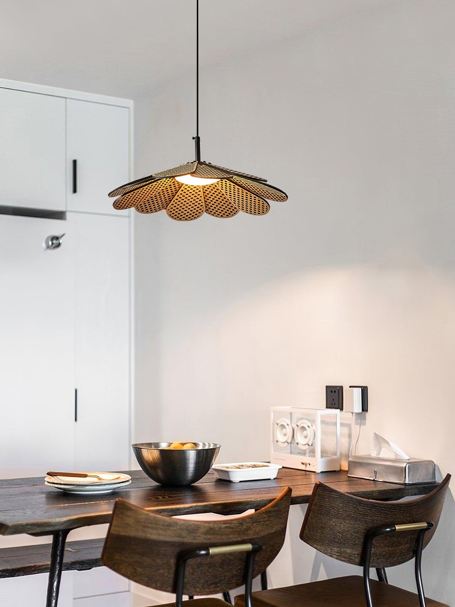 Zevarus Nordic Art Wabi-Sabi Metal Wood Pendant Light - Lamp Outdoor