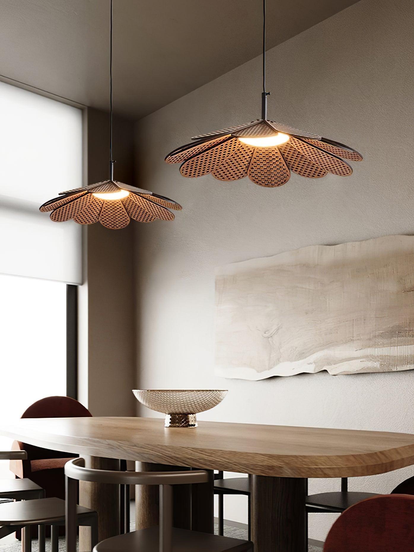 Zevarus Nordic Art Wabi-Sabi Metal Wood Pendant Light - Lamp Outdoor