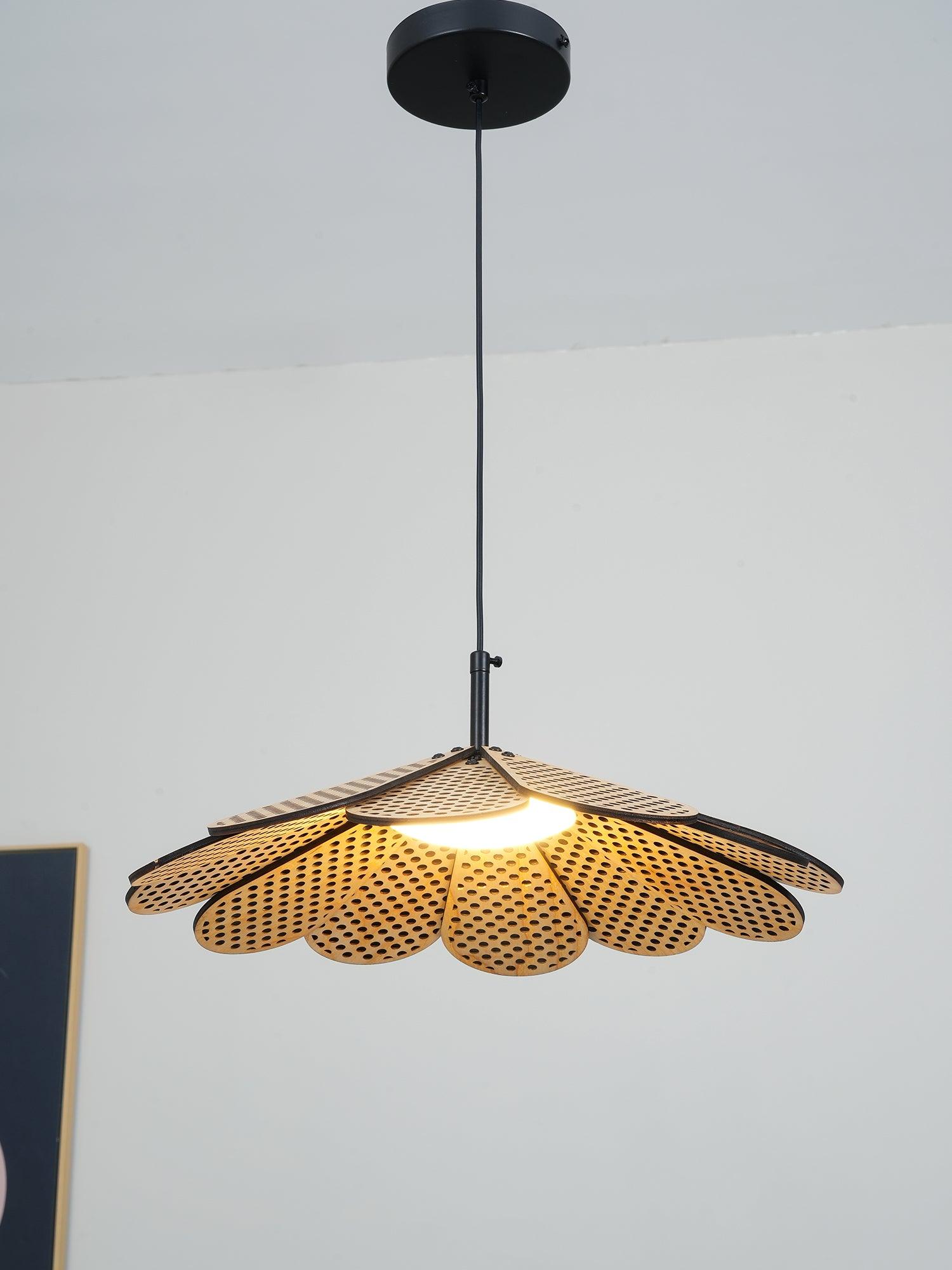Zevarus Nordic Art Wabi-Sabi Metal Wood Pendant Light - Lamp Outdoor