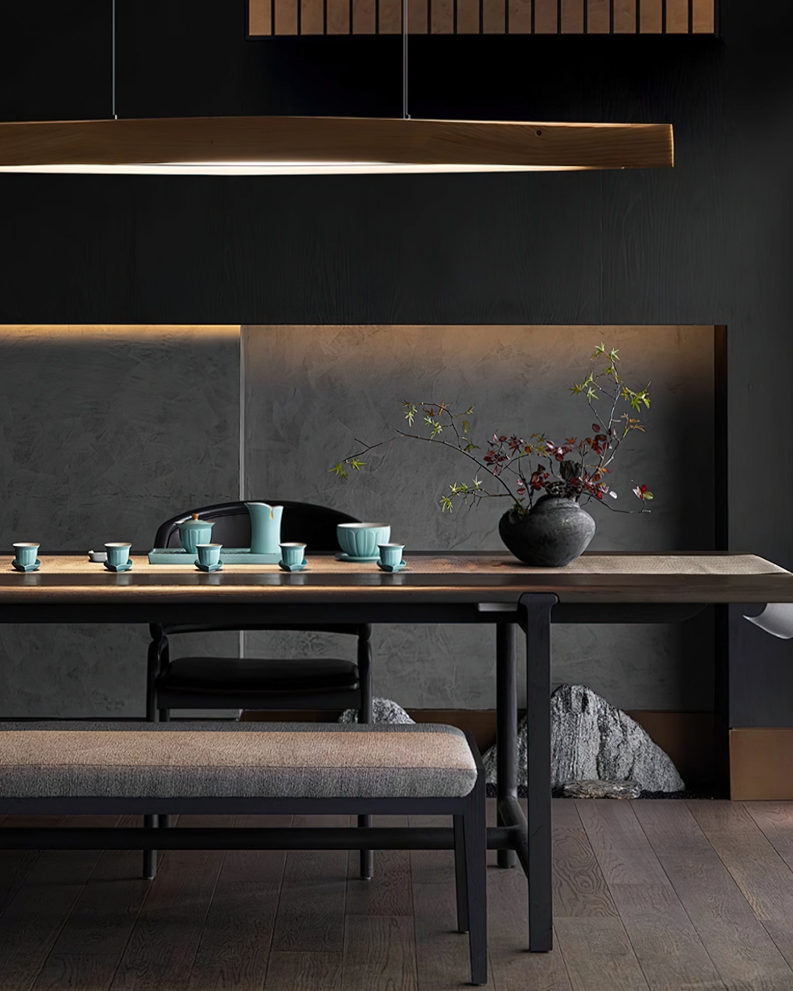 Horizon Linear Wood Pendant Lamp - Lamp Outdoor