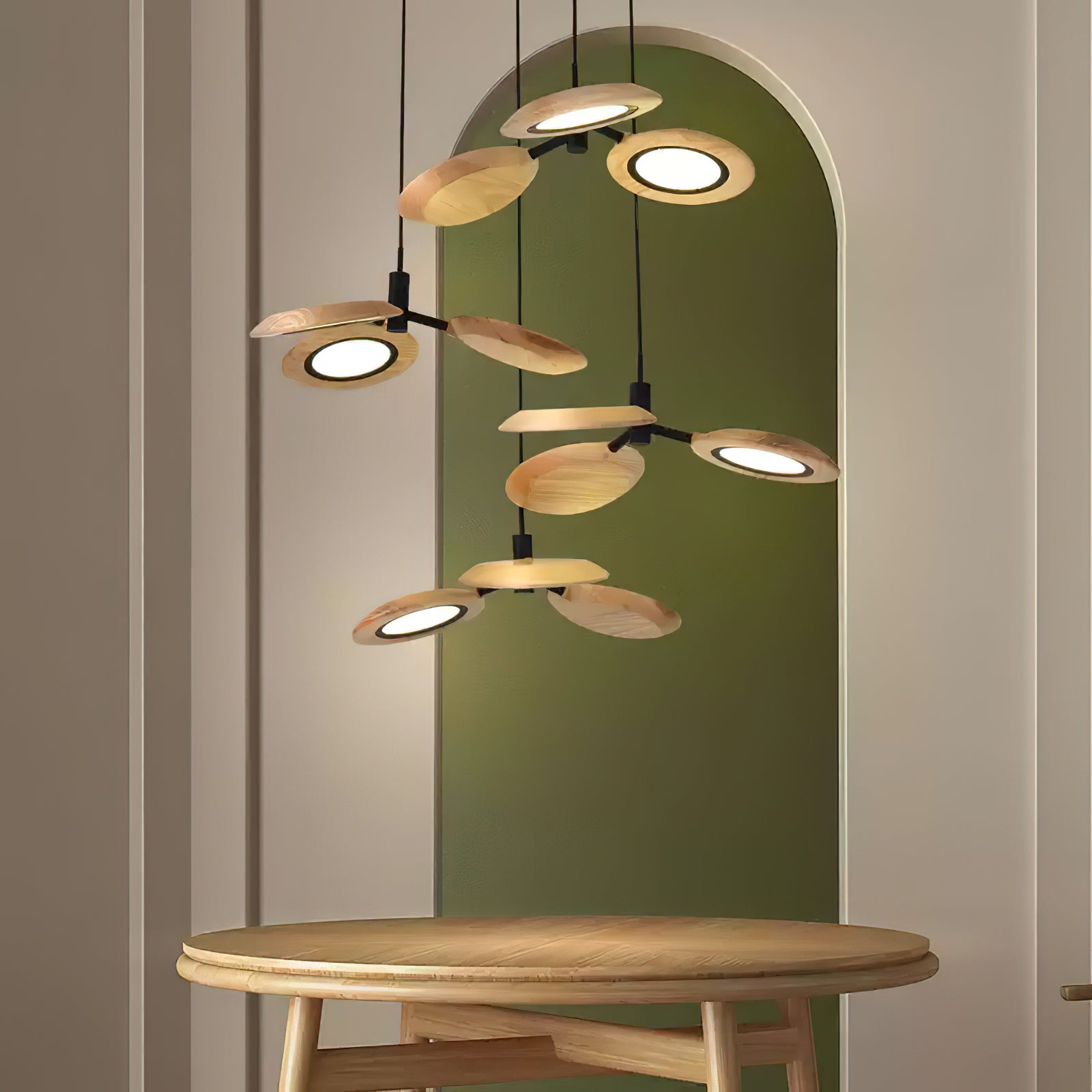Alnoraris Tiered Wood Pendant Light - Lamp Outdoor