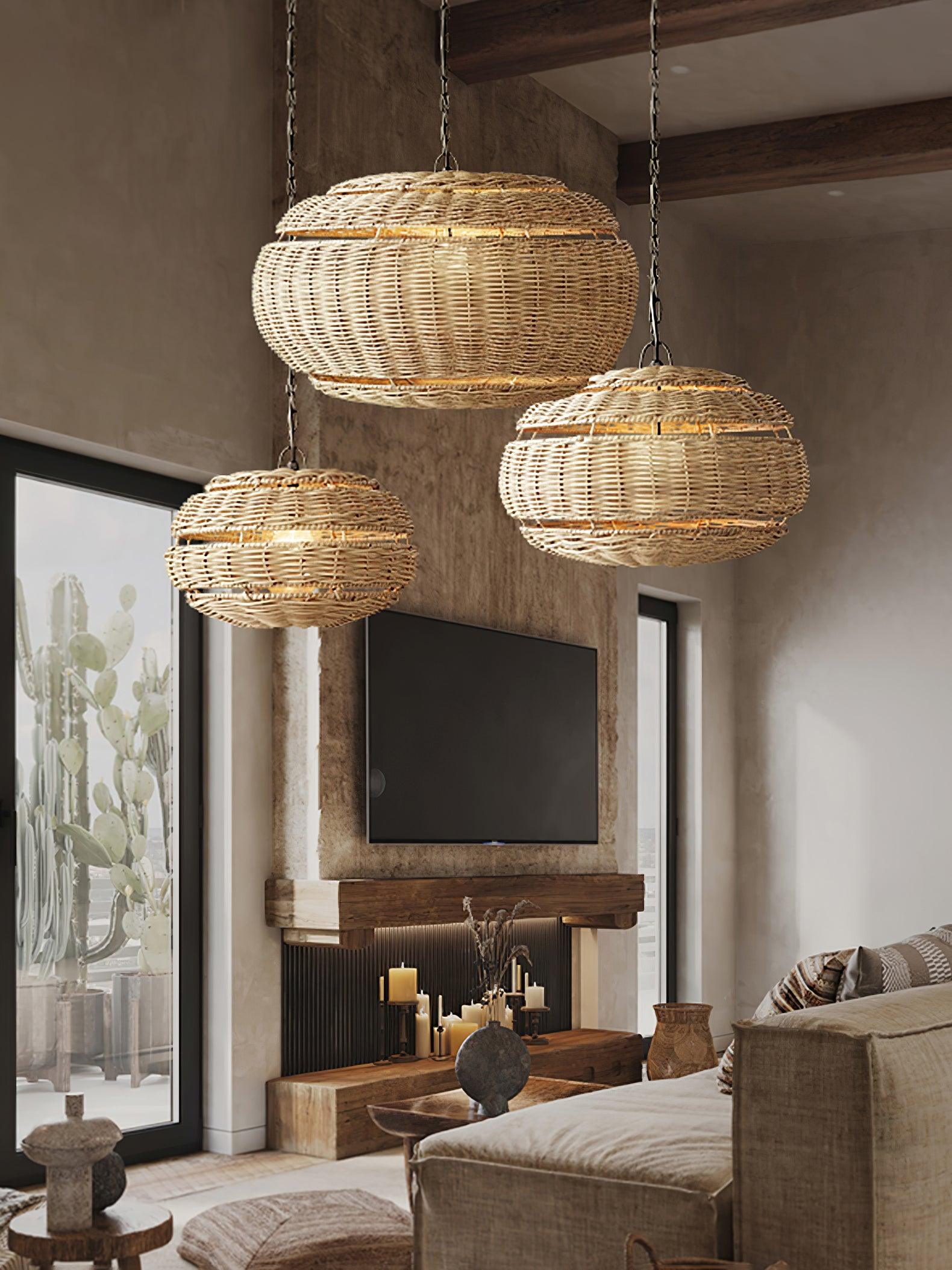 Hues Wicker Pendant Lamp - Lamp Outdoor