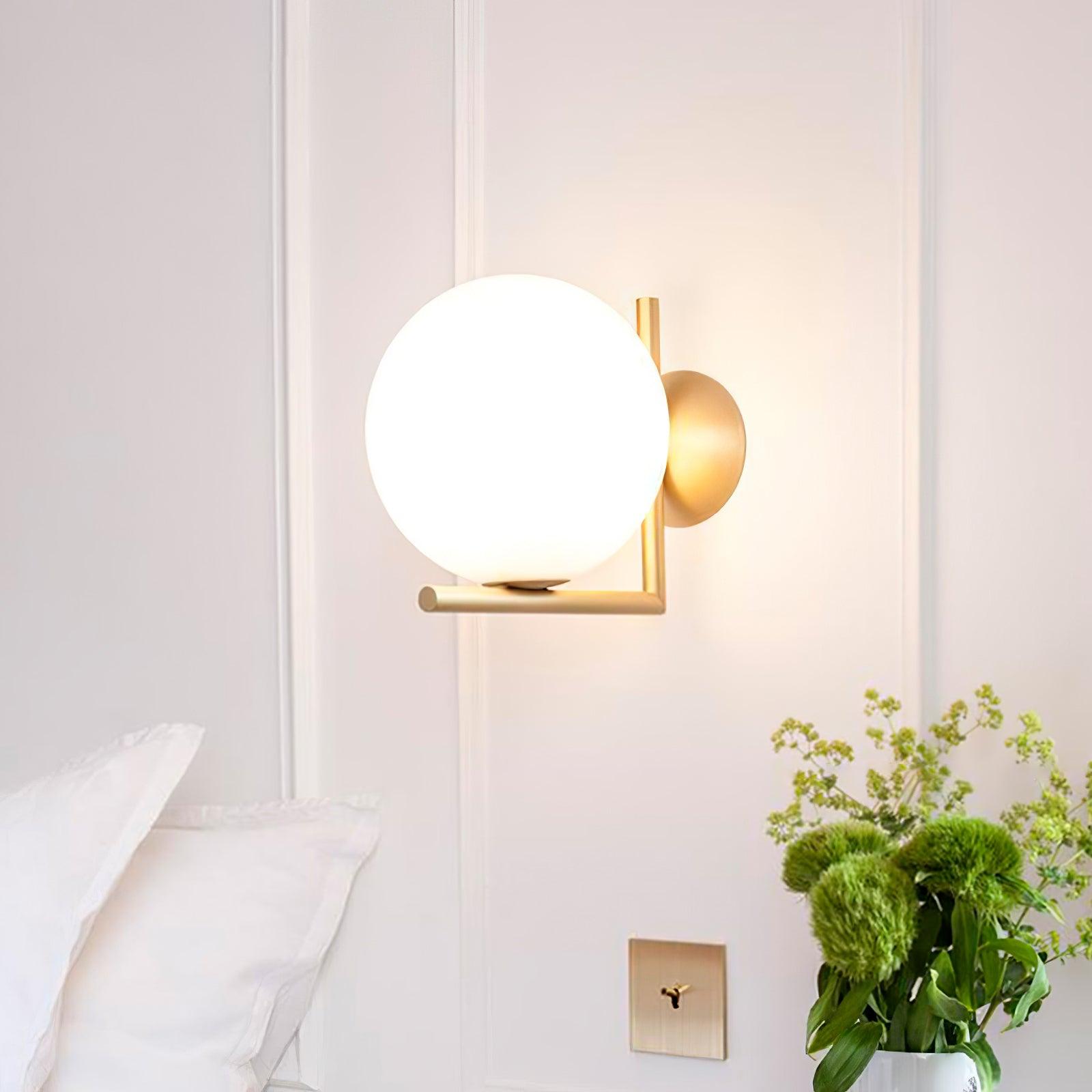 Blown Glass Opal Glass Wall Lamp - Lamp Outdoor