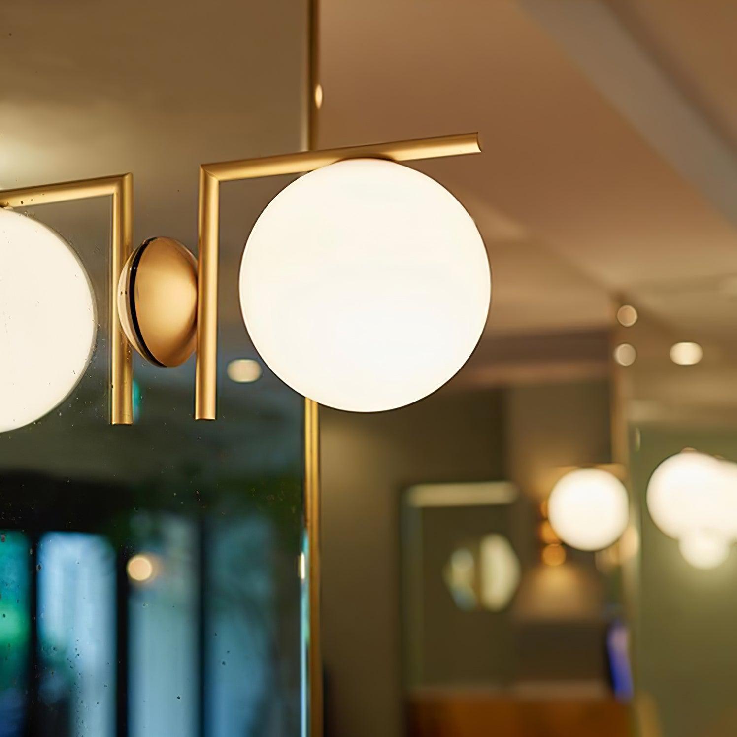 Blown Glass Opal Glass Wall Lamp - Lamp Outdoor