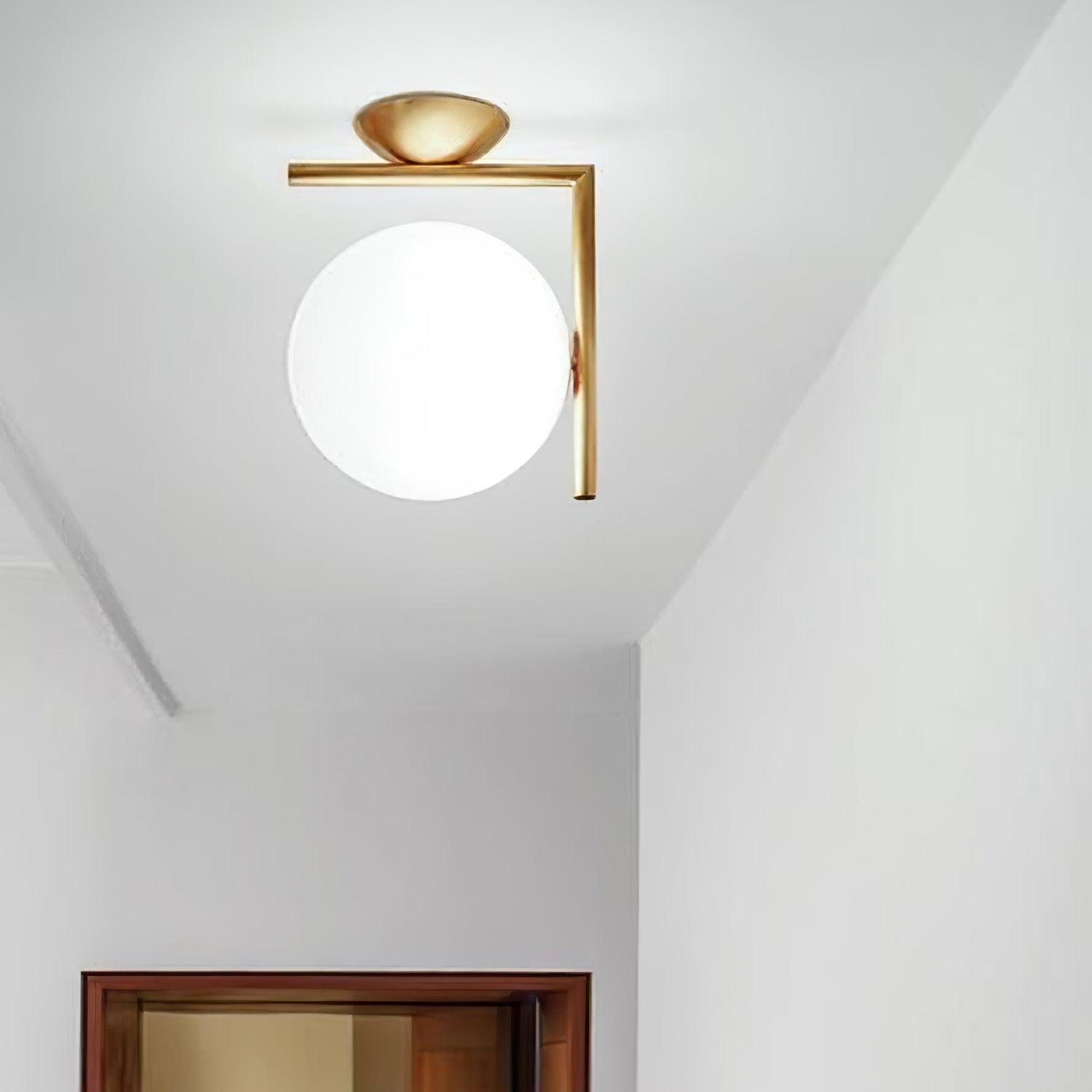 Blown Glass Opal Glass Wall Lamp - Lamp Outdoor