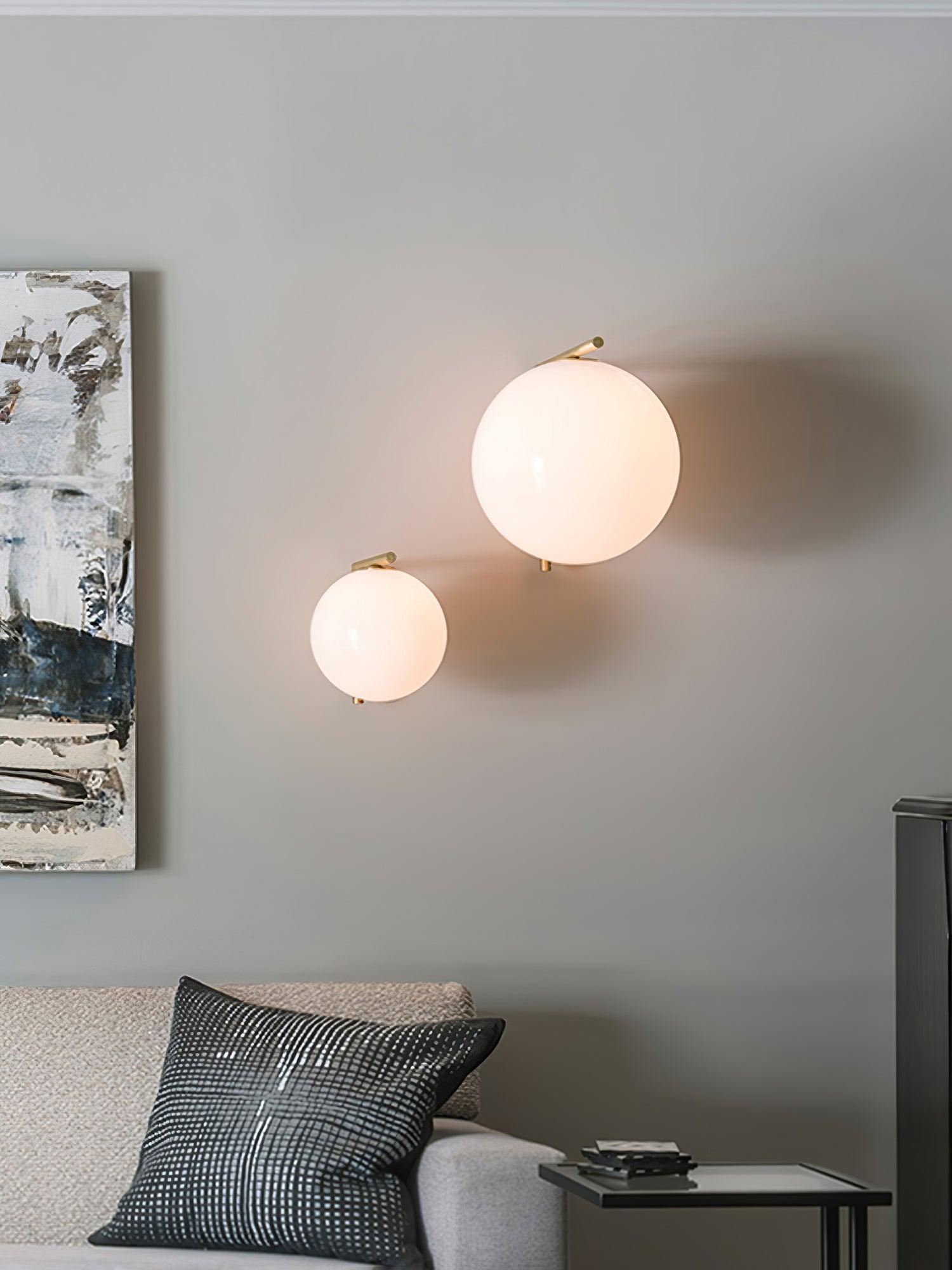 Blown Glass Opal Glass Wall Lamp - Lamp Outdoor
