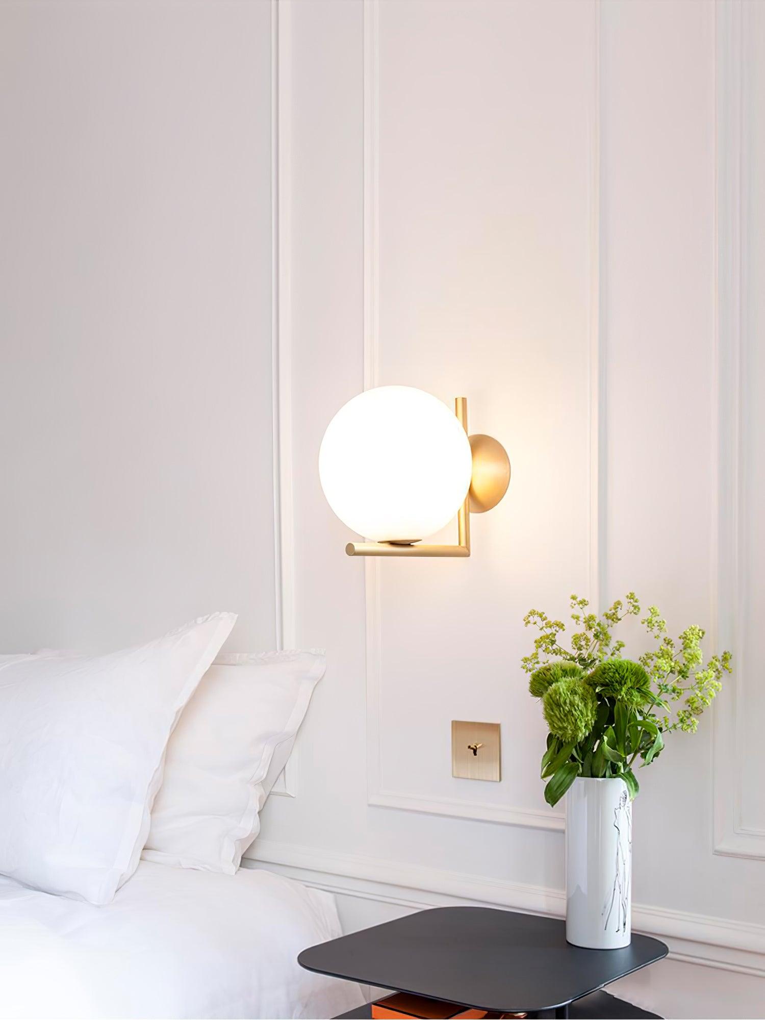 Blown Glass Opal Glass Wall Lamp - Lamp Outdoor