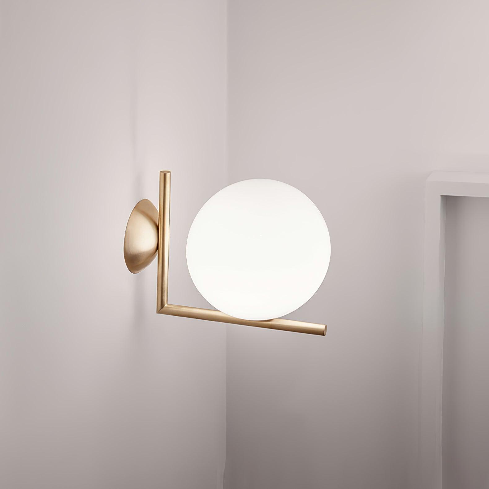 Blown Glass Opal Glass Wall Lamp - Lamp Outdoor