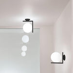 Blown Glass Opal Glass Wall Lamp - Lamp Outdoor