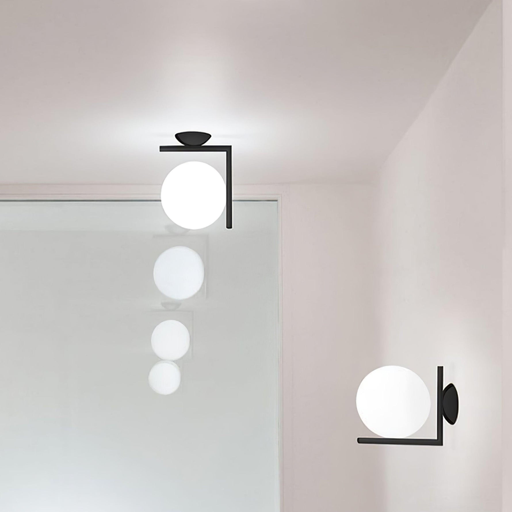 Blown Glass Opal Glass Wall Lamp - Lamp Outdoor
