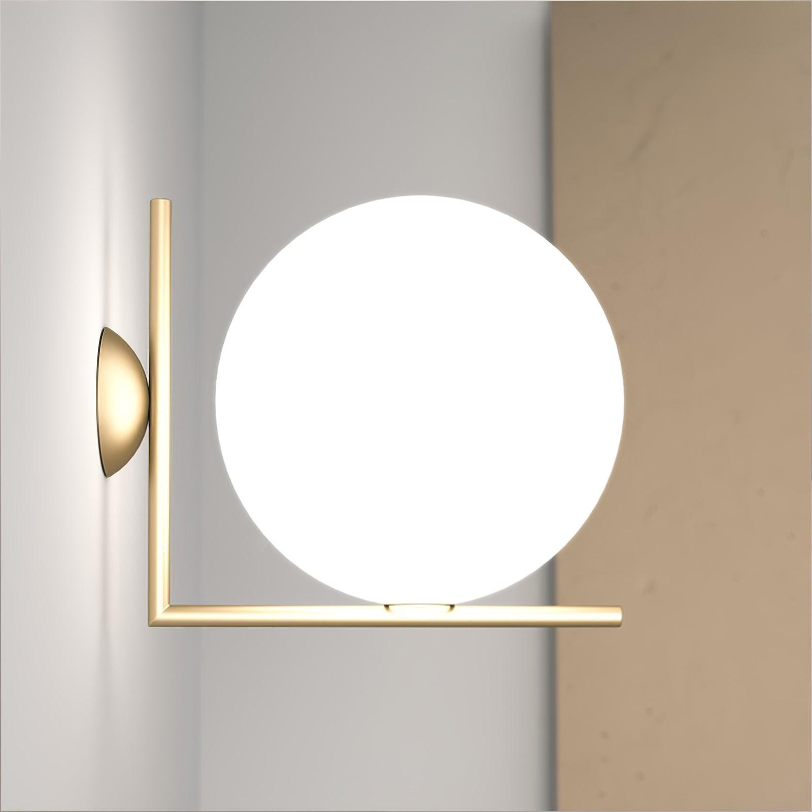 Blown Glass Opal Glass Wall Lamp - Lamp Outdoor