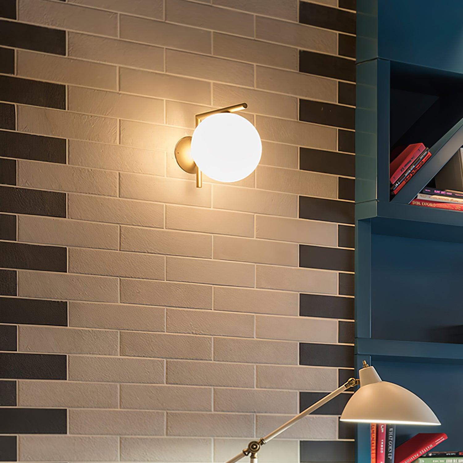 Blown Glass Opal Glass Wall Lamp - Lamp Outdoor