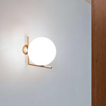 Blown Glass Opal Glass Wall Lamp - Lamp Outdoor