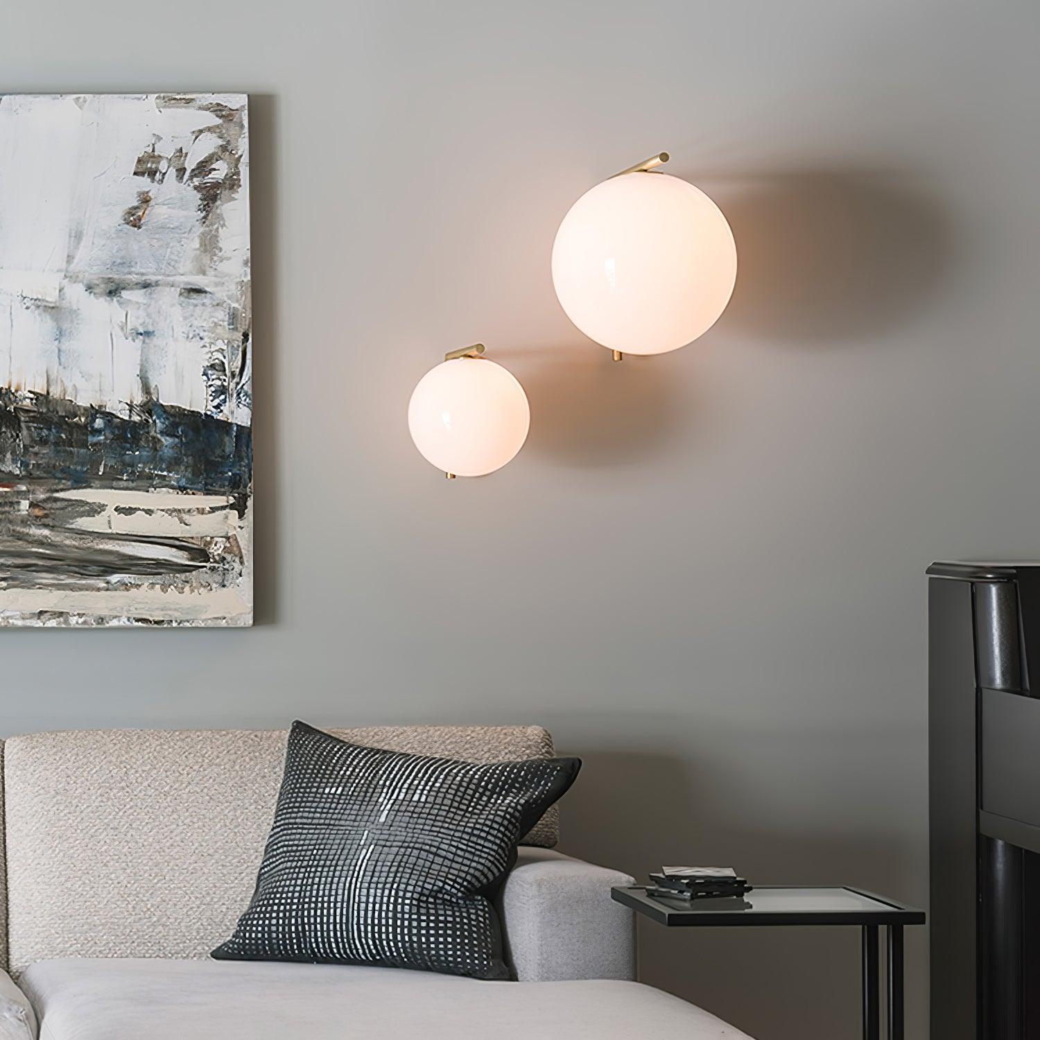 Blown Glass Opal Glass Wall Lamp - Lamp Outdoor