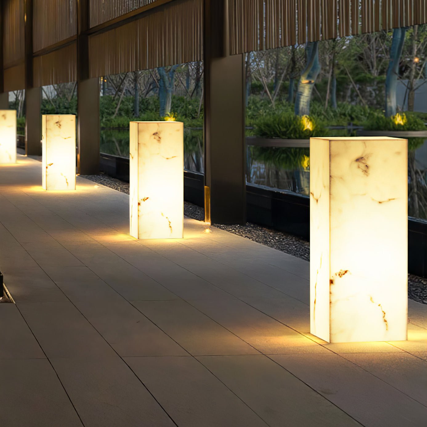 Ray Imitation Marble Cube Outdoor Light - Lamp Outdoor
