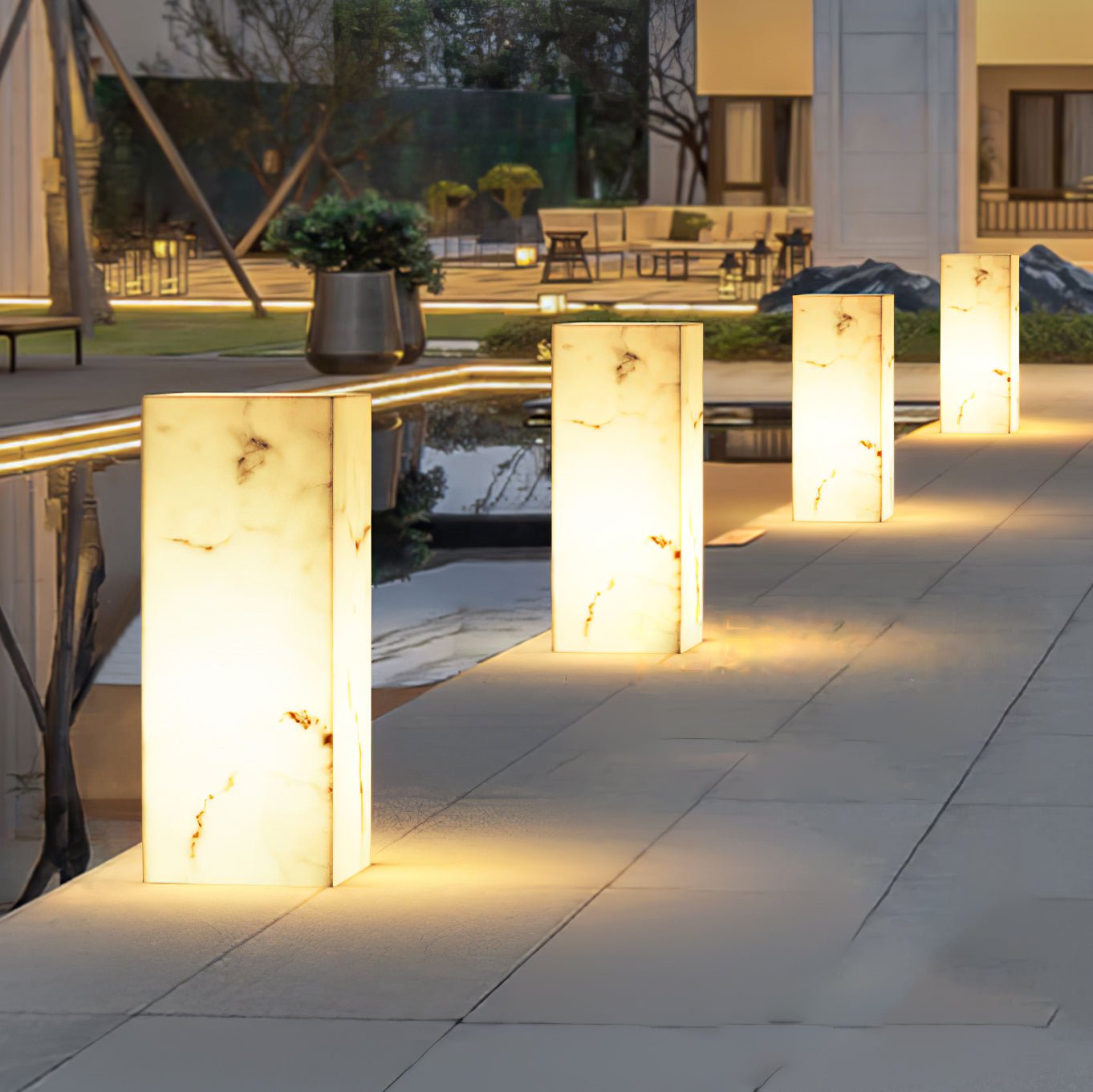 Ray Imitation Marble Cube Outdoor Light - Lamp Outdoor