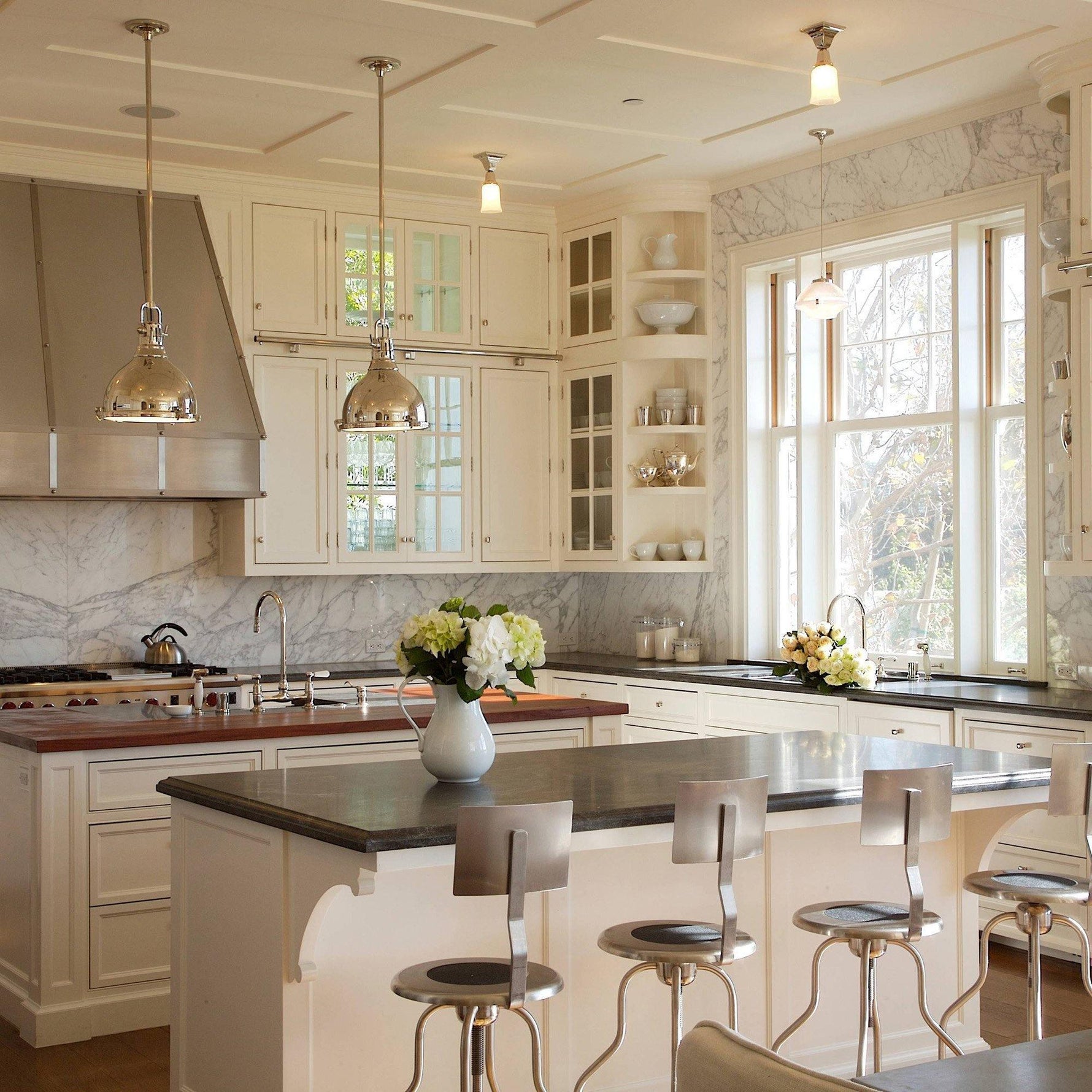 Solara Pendant Lamp Brass Ribbed Dome Industrial - Letslighting
