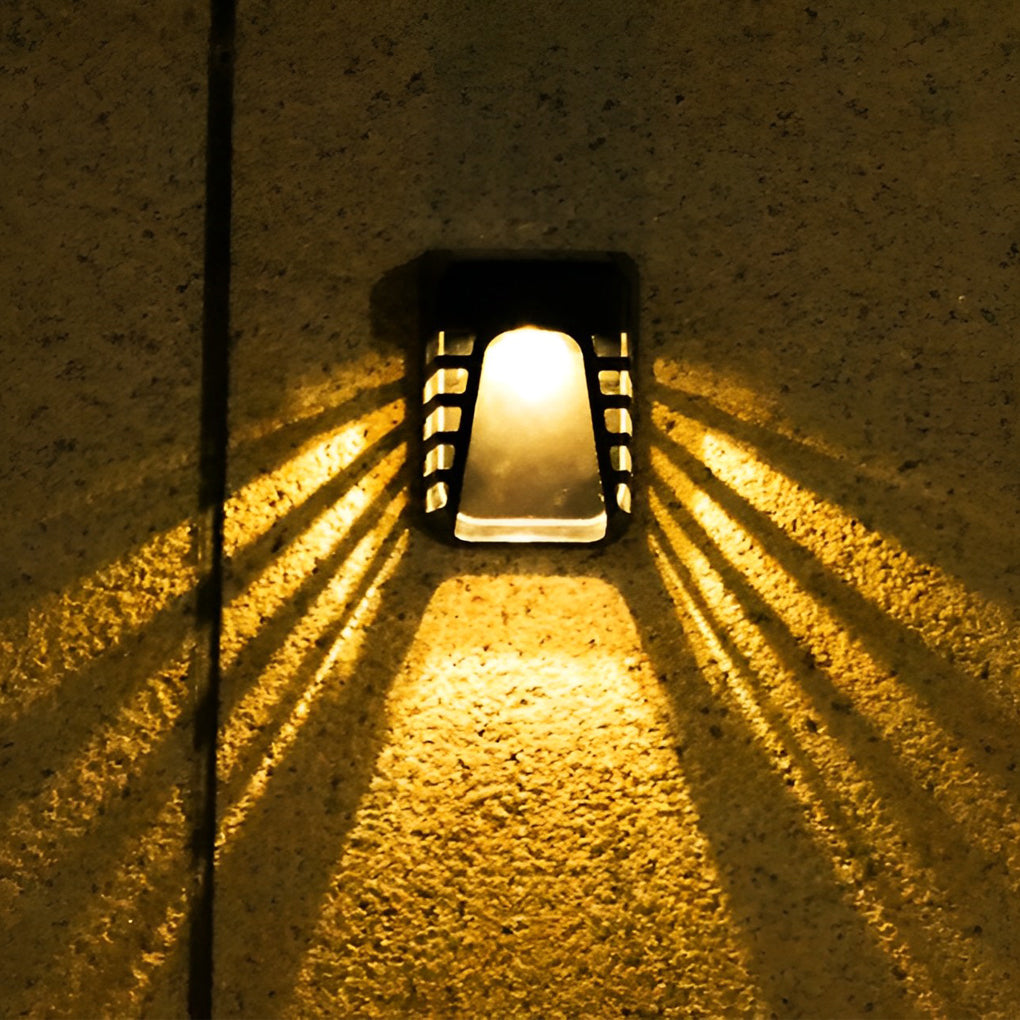 Waterproof Intelligent LED Black Modern Solar Outdoor Wall Lights - Lamp Outdoor