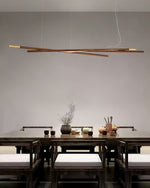 Aurora Chandelier Wooden Linear LED - Lamp Outdoor