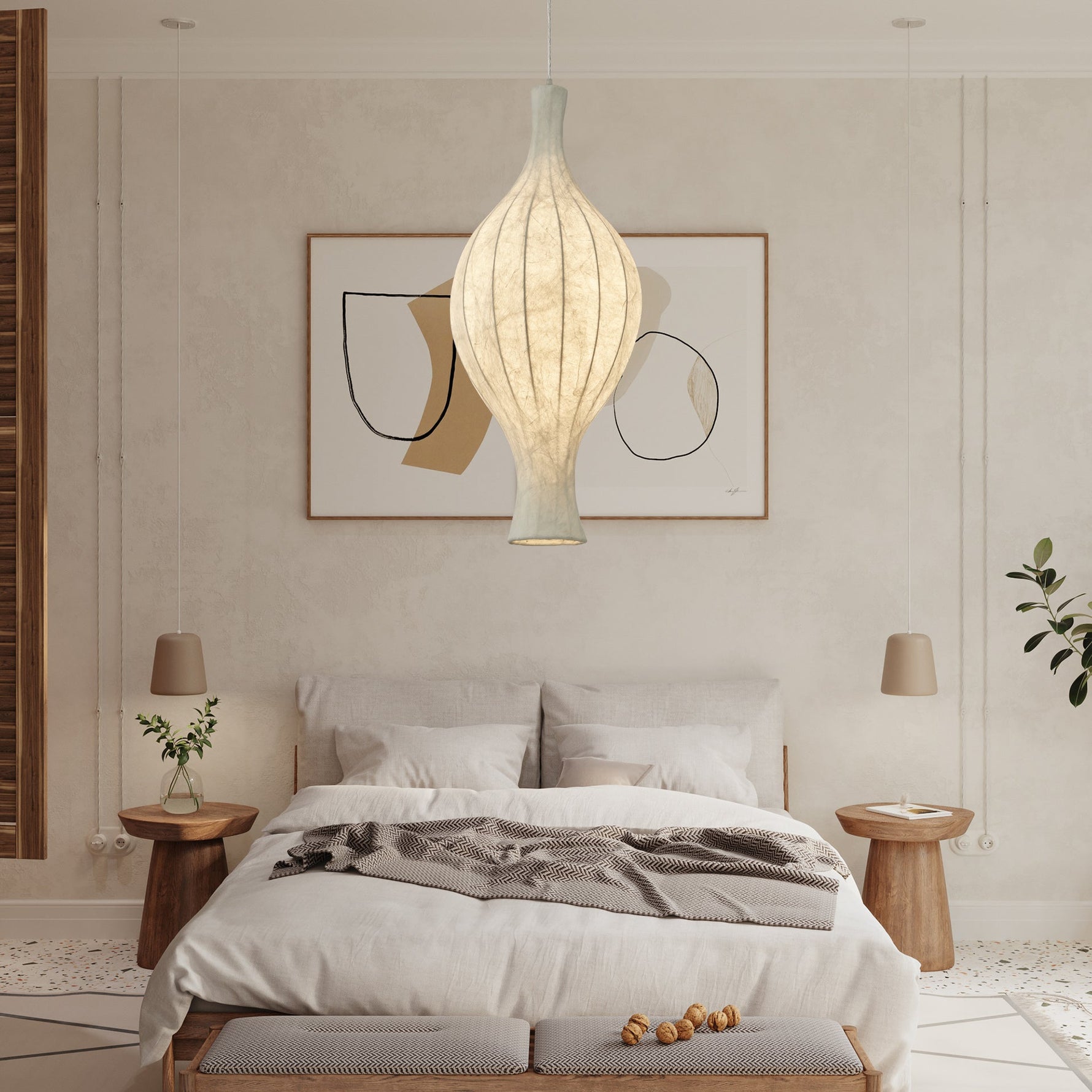 Orvelion Organic Mulberry Silk Pendant Light - Lamp Outdoor