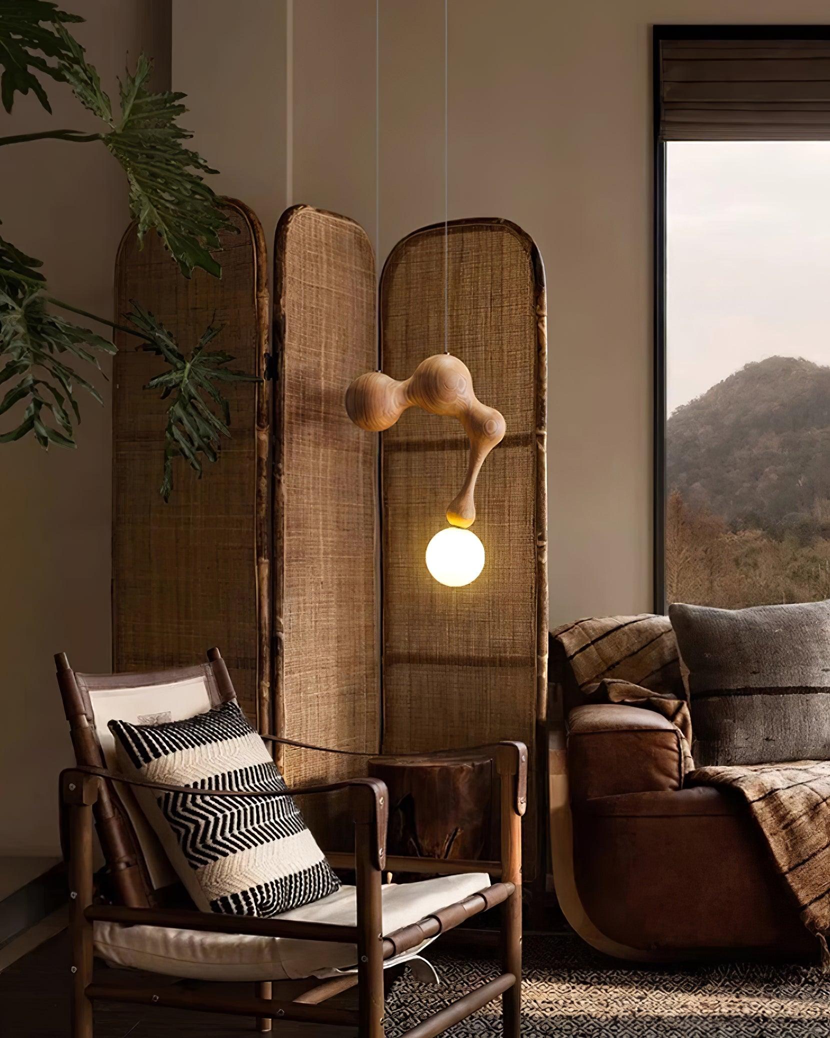 Jenna Wooden Pendant Lamp - Lamp Outdoor