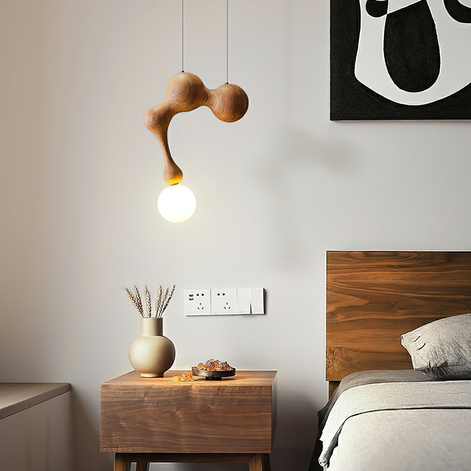 Jenna Wooden Pendant Lamp - Lamp Outdoor