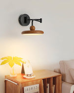 Kenshika Wooden Disc Black Wall Light - Lamp Outdoor