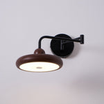 Kenshika Wooden Disc Black Wall Light - Lamp Outdoor