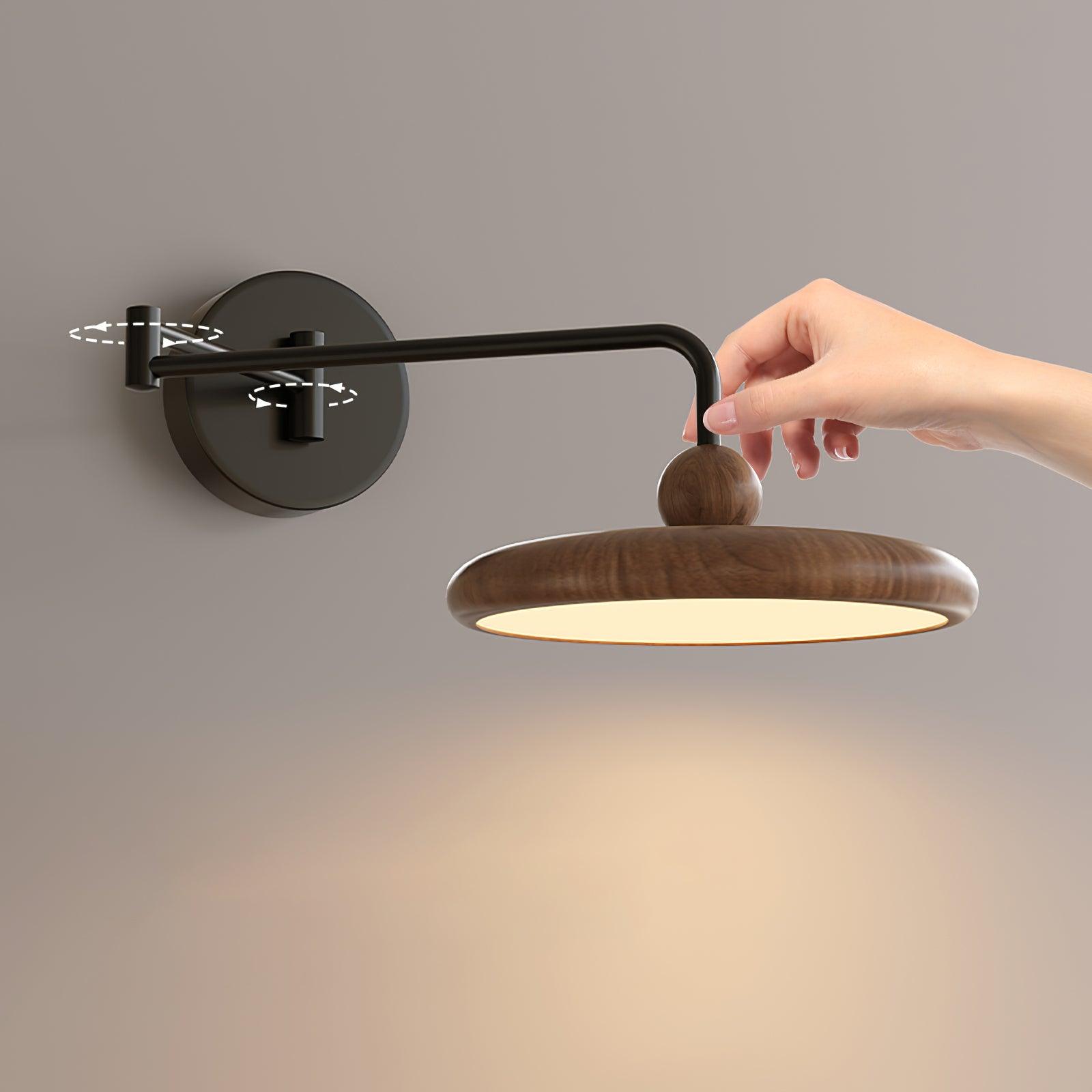 Kenshika Wooden Disc Black Wall Light - Lamp Outdoor