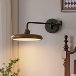 Kenshika Wooden Disc Black Wall Light - Lamp Outdoor