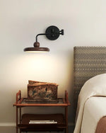 Kenshika Wooden Disc Black Wall Light - Lamp Outdoor