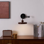 Kenshika Wooden Disc Black Wall Light - Lamp Outdoor