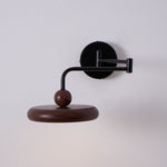 Kenshika Wooden Disc Black Wall Light - Lamp Outdoor