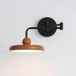 Kenshika Wooden Disc Black Wall Light - Lamp Outdoor