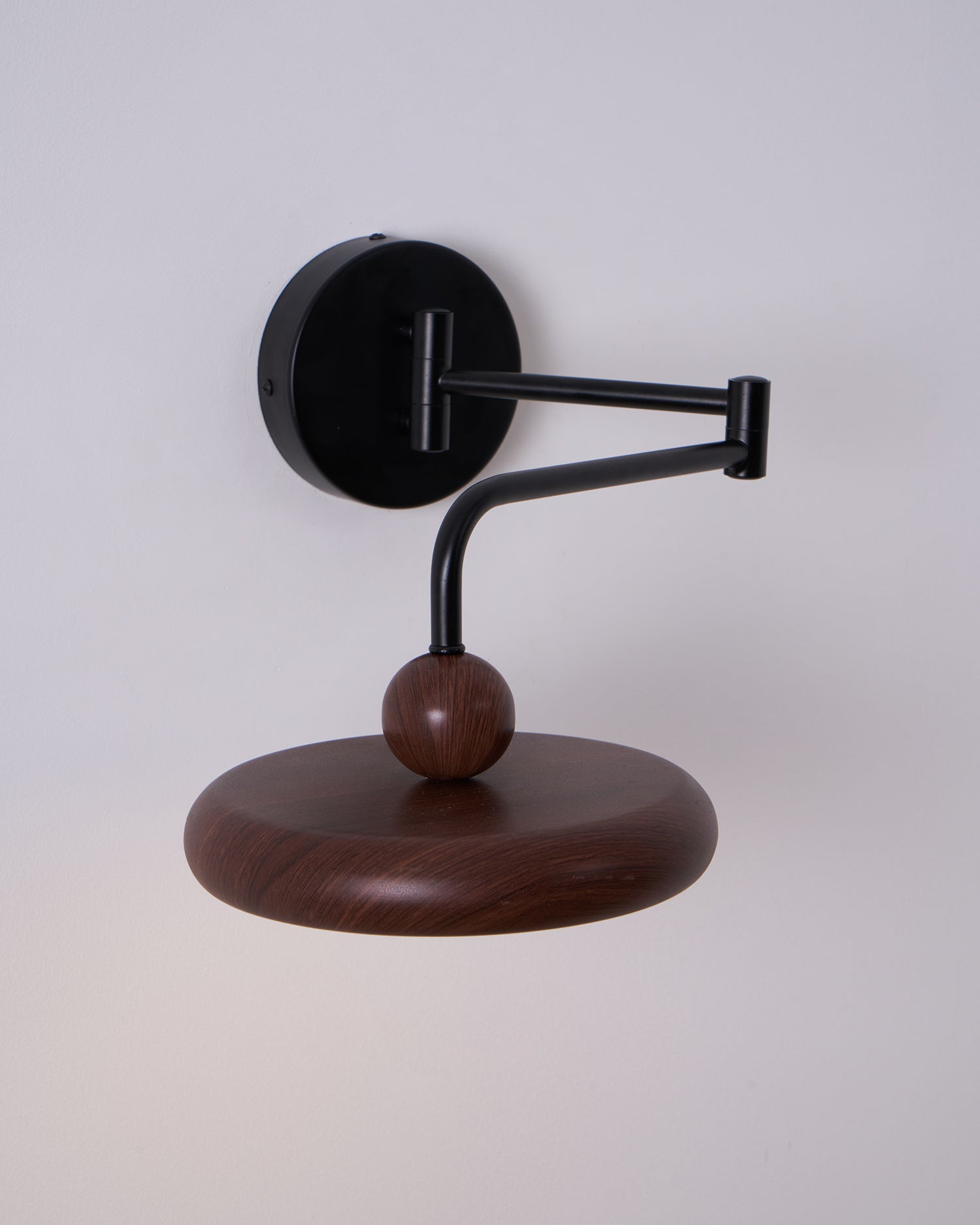 Kenshika Wooden Disc Black Wall Light - Lamp Outdoor