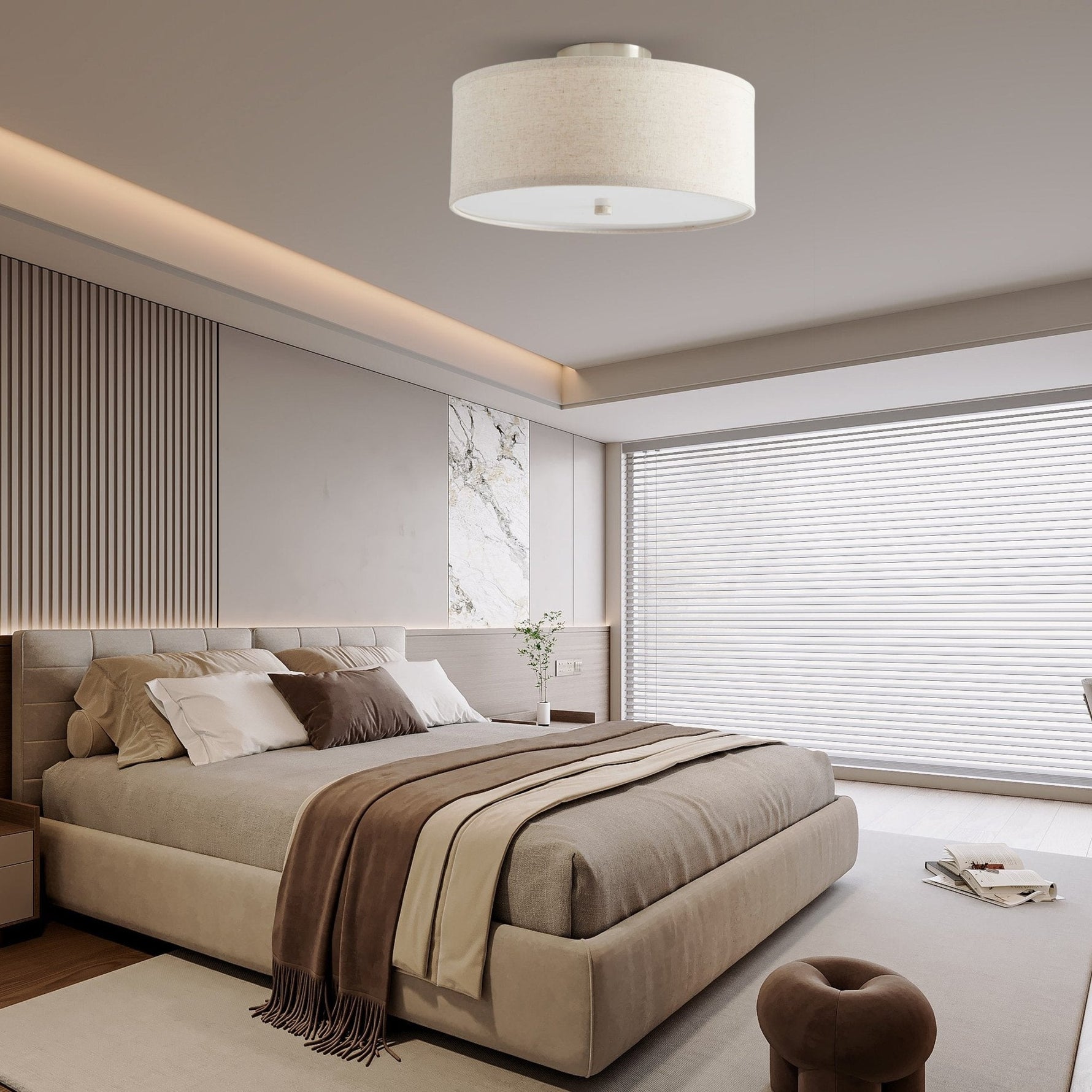 Kasha Linen Ceiling Light - Lamp Outdoor