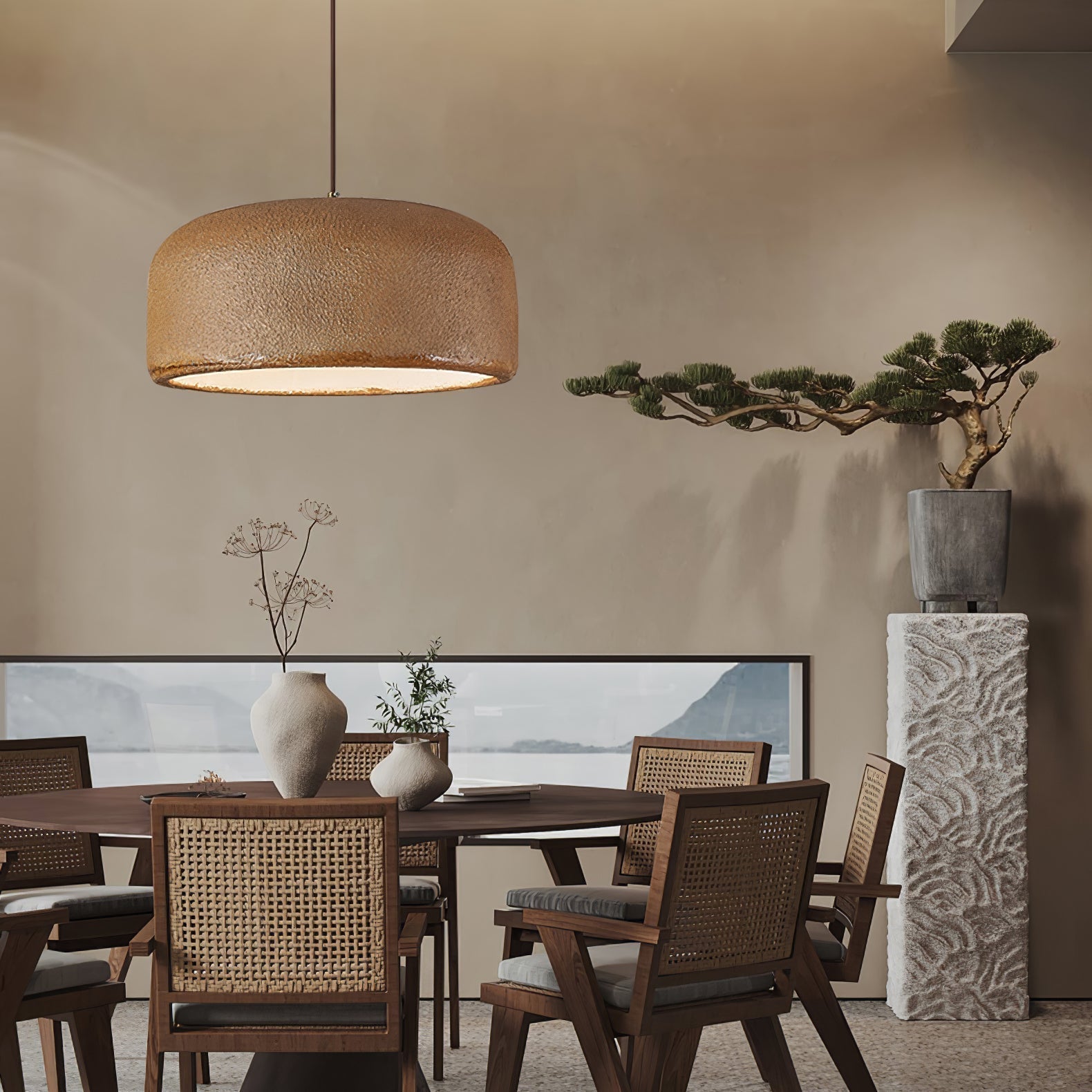 Khmara Resin Dome Pendant Lamp - Lamp Outdoor