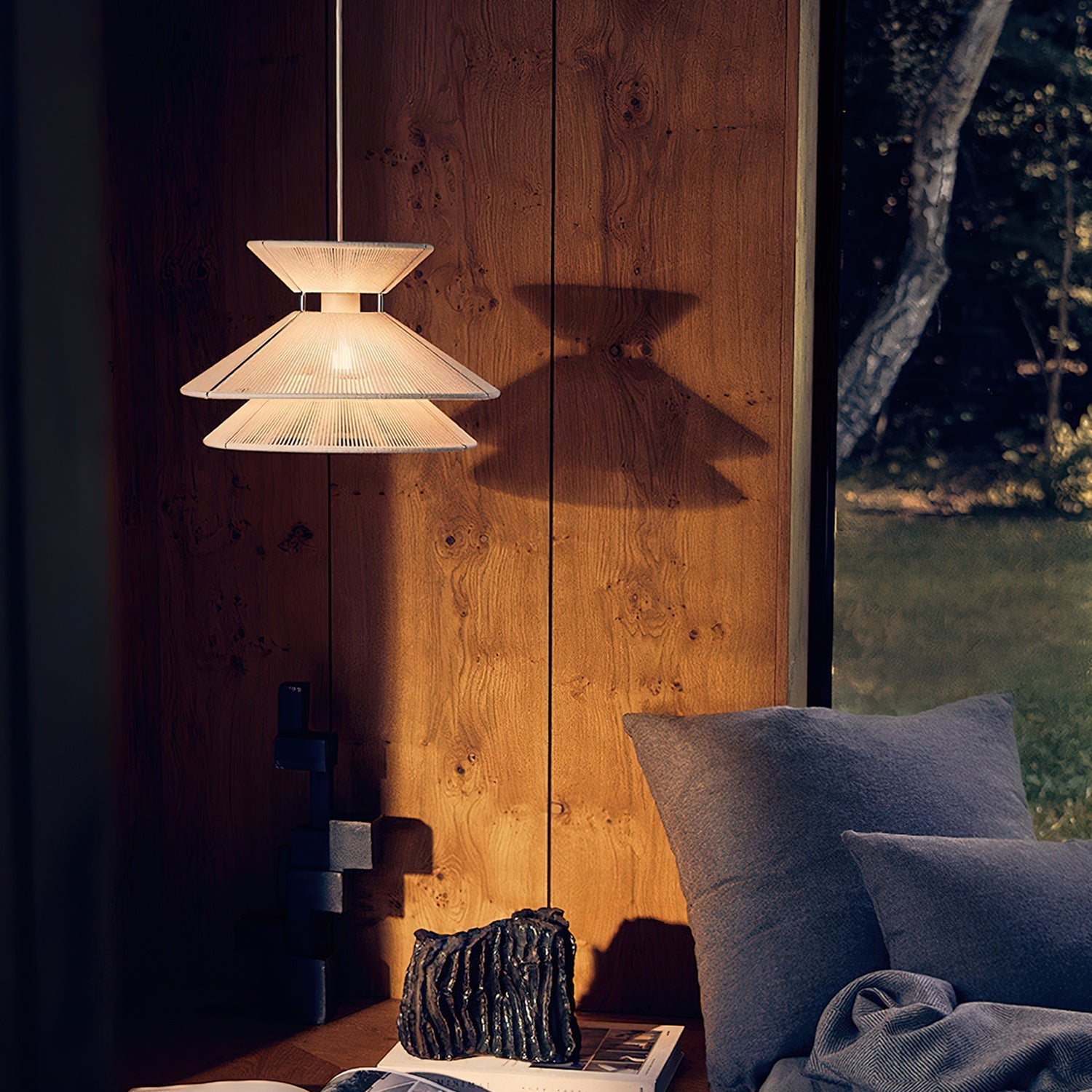 Kiku Wabi-Sabi Cotton Thread Pendant Light