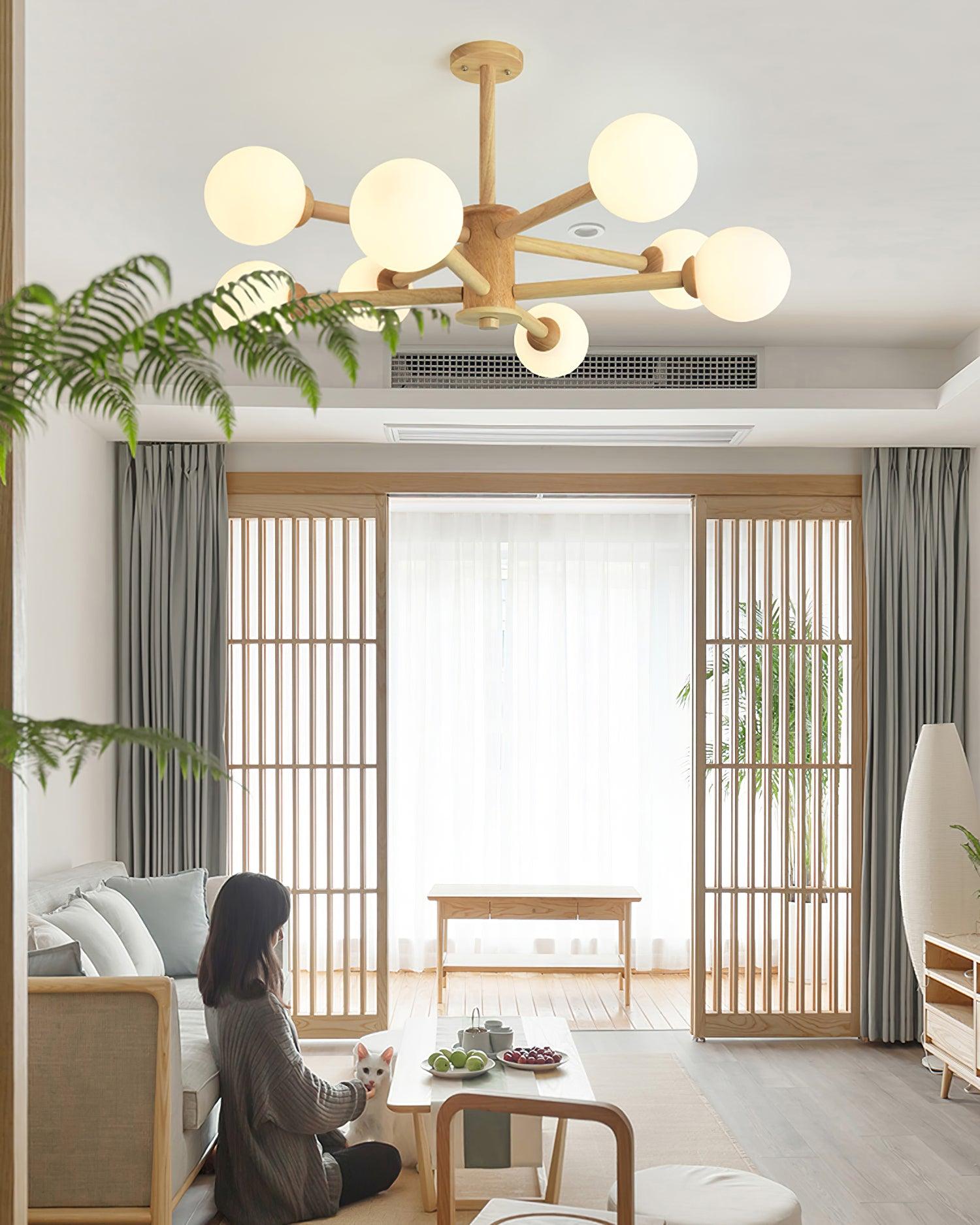 Kozan Wooden Chandelier - Lamp Outdoor