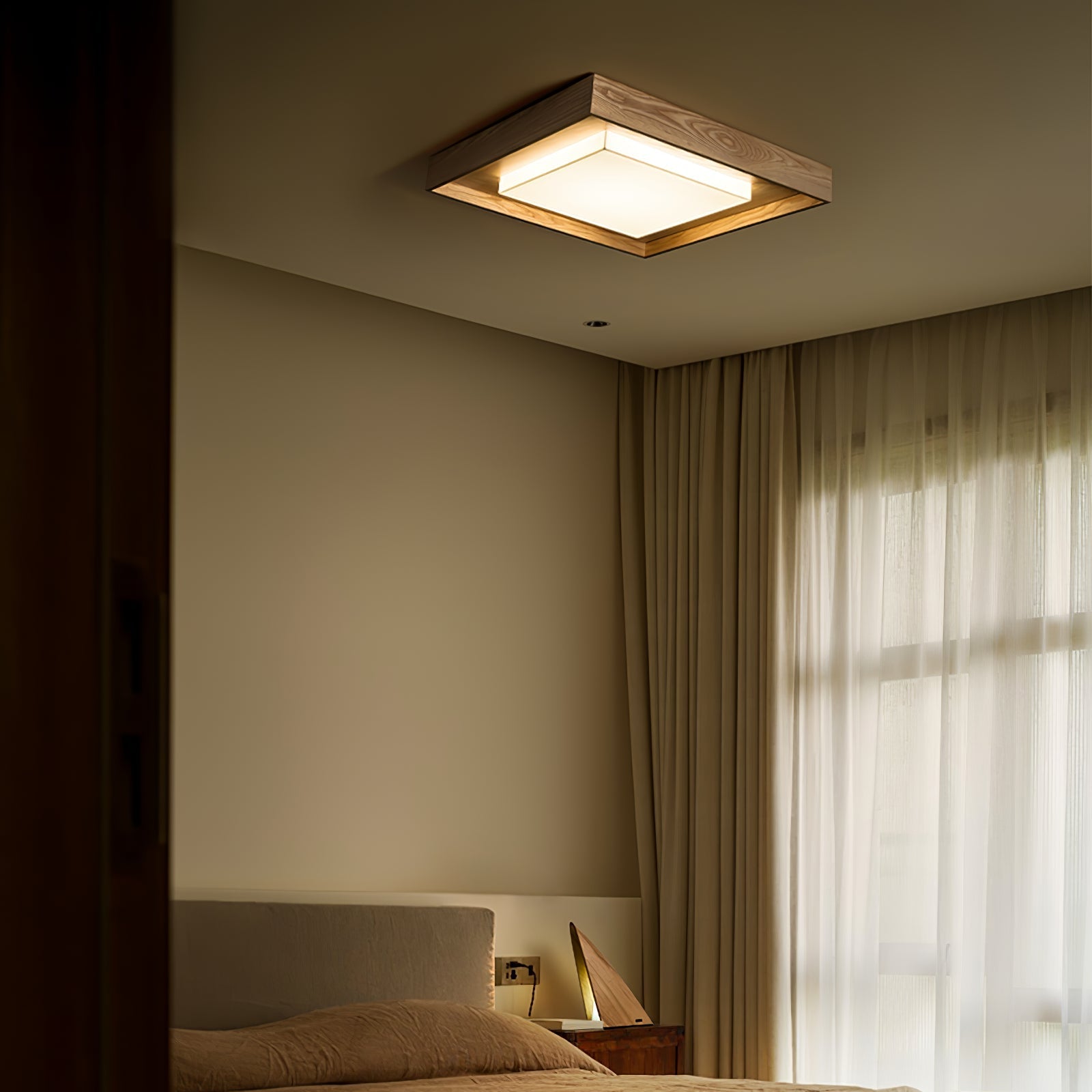 Auro Rustic Wood Ceiling Light - Lamp Outdoor